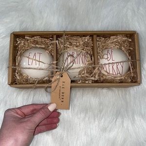 Rae Dunn 3 piece ornament set